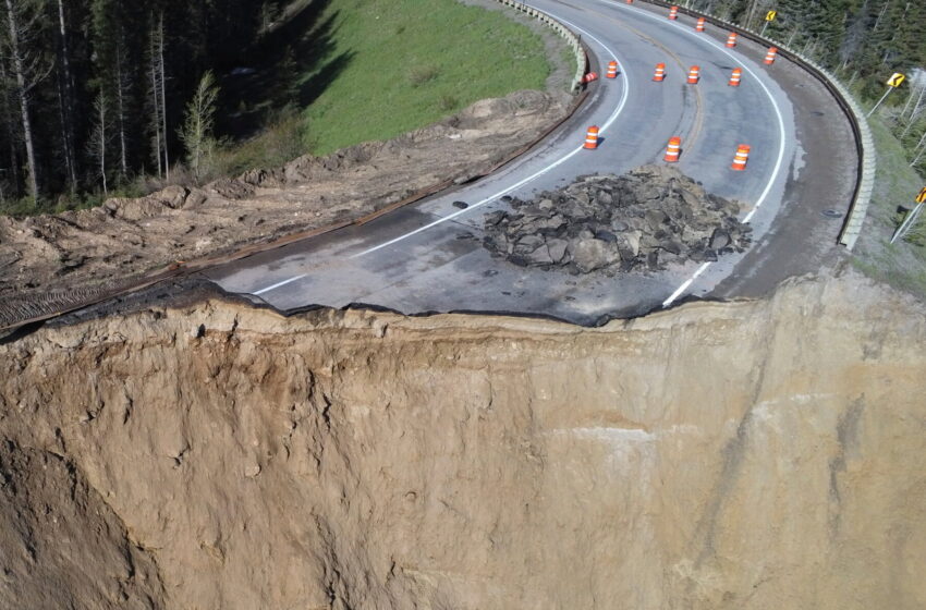 mountain-landslide-destroys-section-of-highway-to-jackson,-wyo.