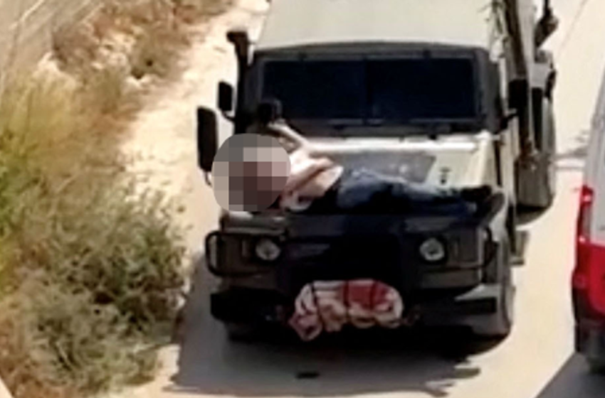  Video emerges of injured Palestinian strapped to jeep by Israeli soldiers