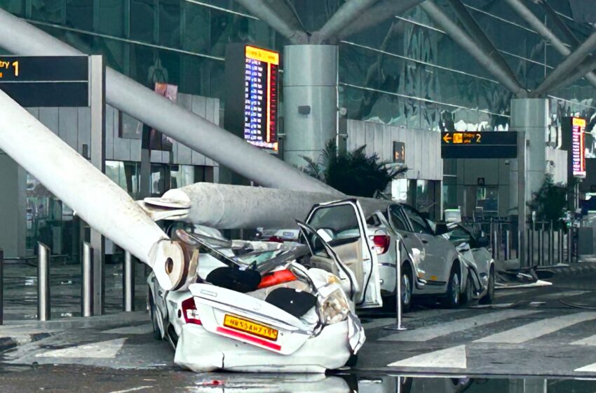  Roof partially collapses at airport leaving one dead and six injured