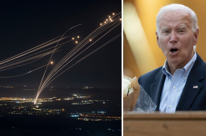  Hezbollah fires barrage of rockets – as Biden hopes Iran will back down over Israel conflict