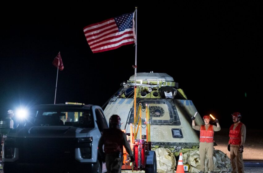  Troubled spacecraft lands back on Earth – but leaves astronauts behind