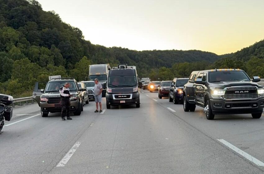  Manhunt after cars shot at on Kentucky highway