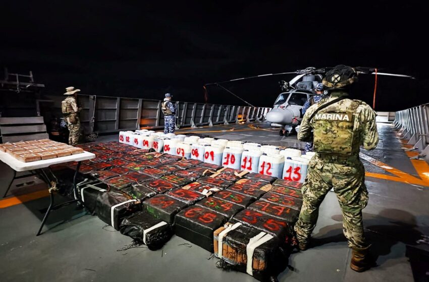  Drugs haul heavier than an elephant seized by Mexican navy