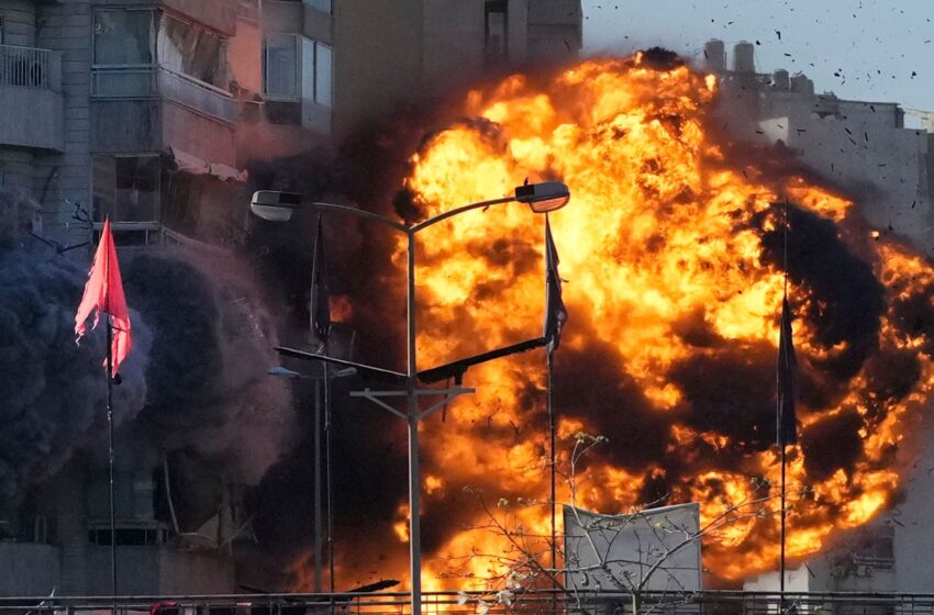  Pictures show moment Israeli bomb exploded at Beirut apartment block