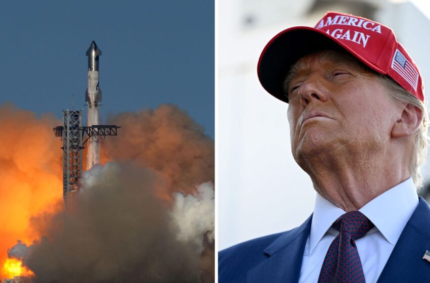  Trump watches SpaceX launch, but test flight does not go as planned